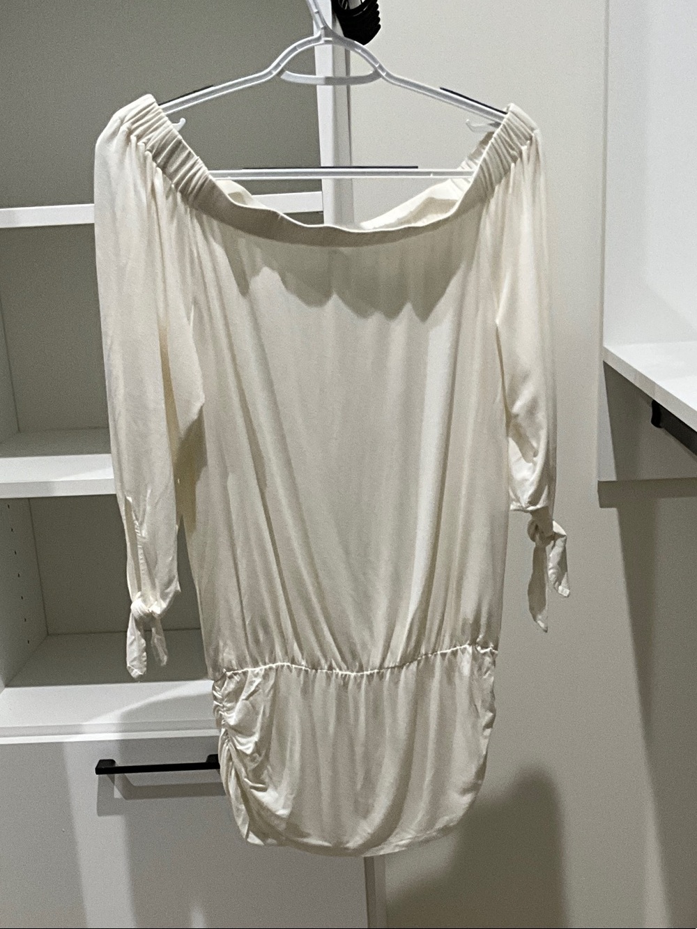 Boston Proper Cream Off-Shoulder Blouse